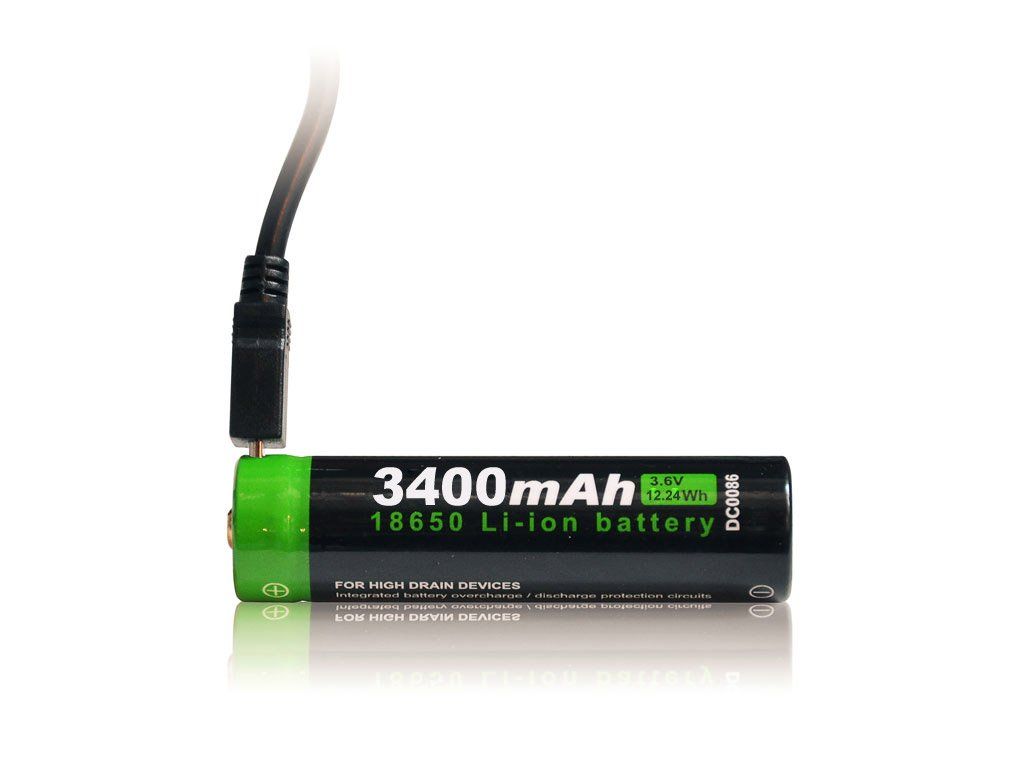 nabíjecí baterie NexTorch USB 18650 3,6 V Li-ion 3400mAh